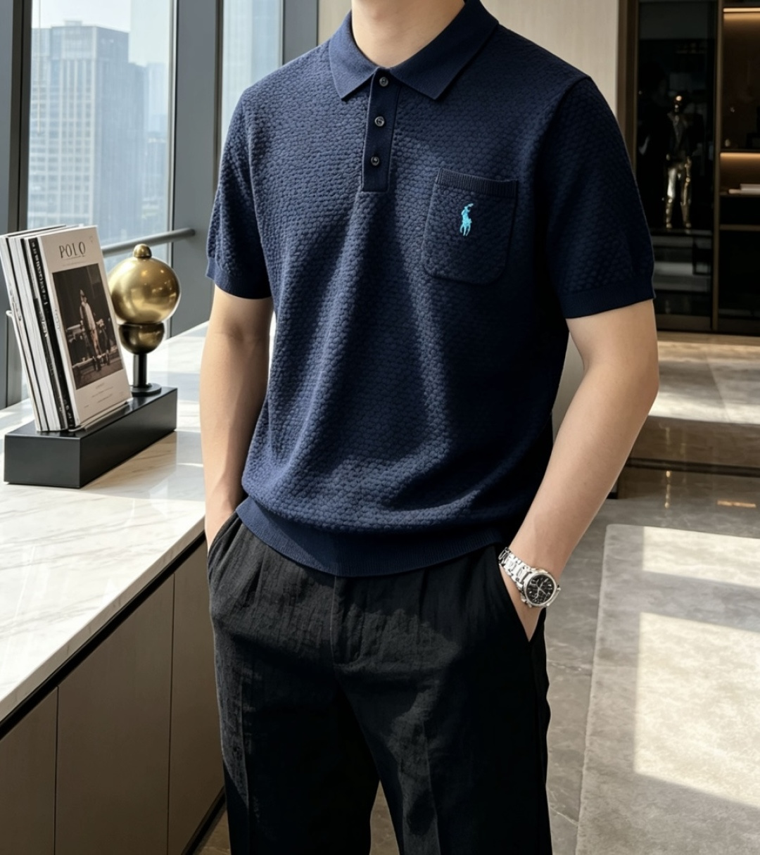 拉夫劳伦 2026ss夏季新品男士针织翻领短袖衫！独家首发 采用纤维超细与高弹的伊力特纱线织造而成，质感