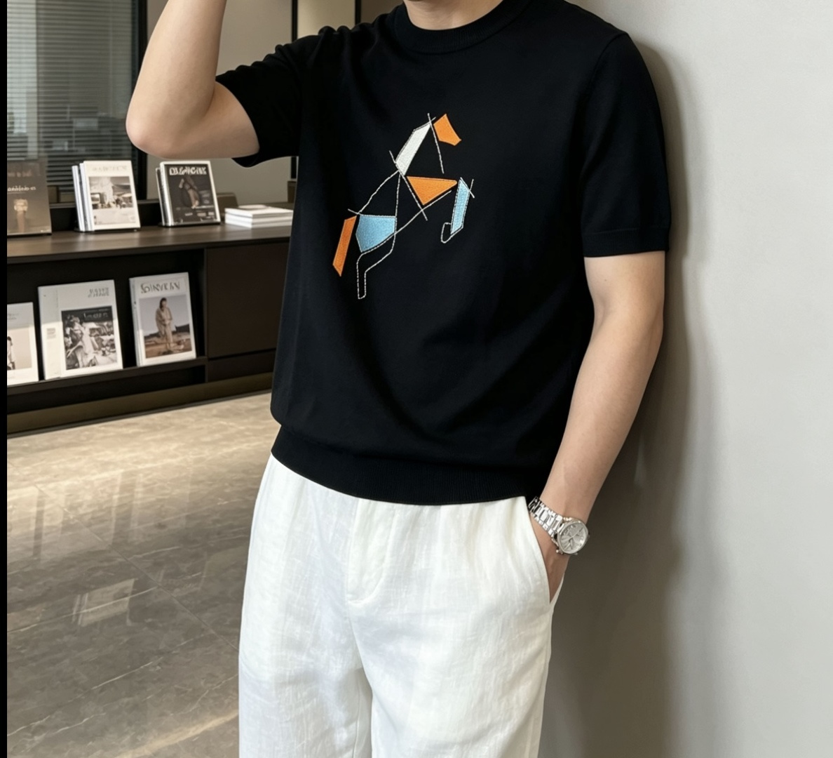 爱🐎仕 2026ss夏季新品男士针织圆领短袖衫！独家首发 采用纤维超细与高弹的伊力特纱线织造而成，质感与