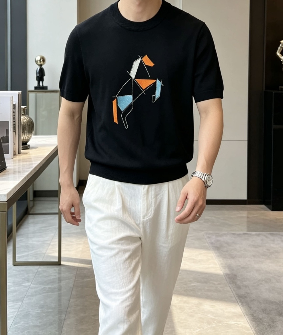 爱🐎仕 2026ss夏季新品男士针织圆领短袖衫！独家首发 采用纤维超细与高弹的伊力特纱线织造而成，质感与