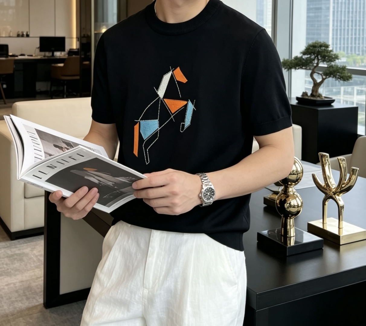 爱🐎仕 2026ss夏季新品男士针织圆领短袖衫！独家首发 采用纤维超细与高弹的伊力特纱线织造而成，质感与