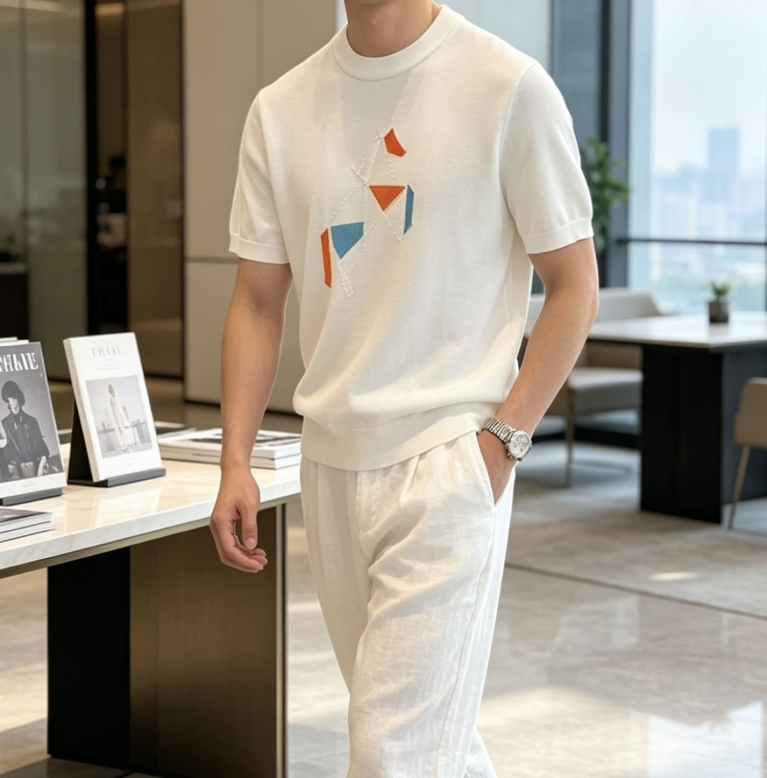 爱🐎仕 2026ss夏季新品男士针织圆领短袖衫！独家首发 采用纤维超细与高弹的伊力特纱线织造而成，质感与