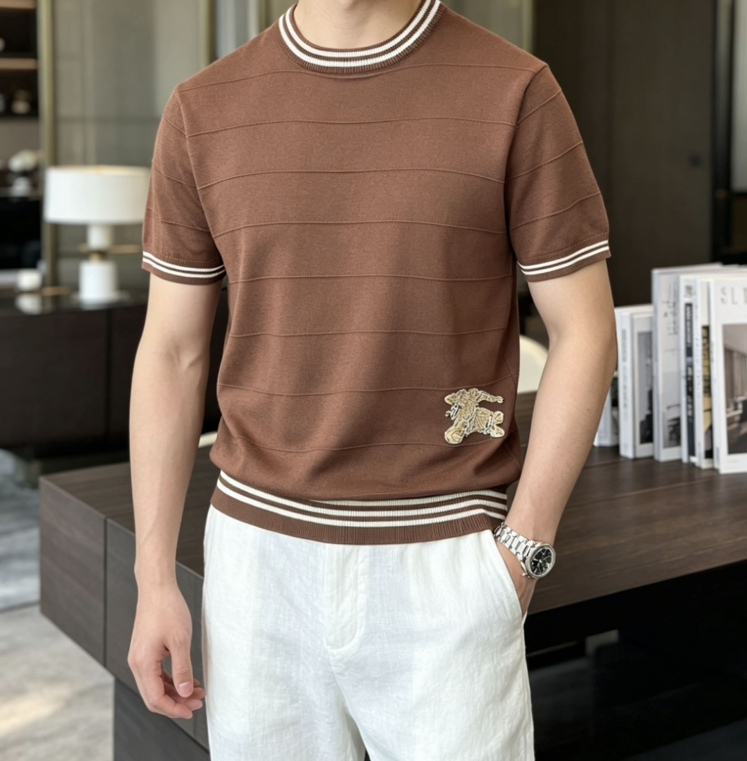 Bur 2026ss夏季新品男士针织圆领短袖衫！独家首发 采用纤维超细与高弹的伊力特纱线织造而成，质感与