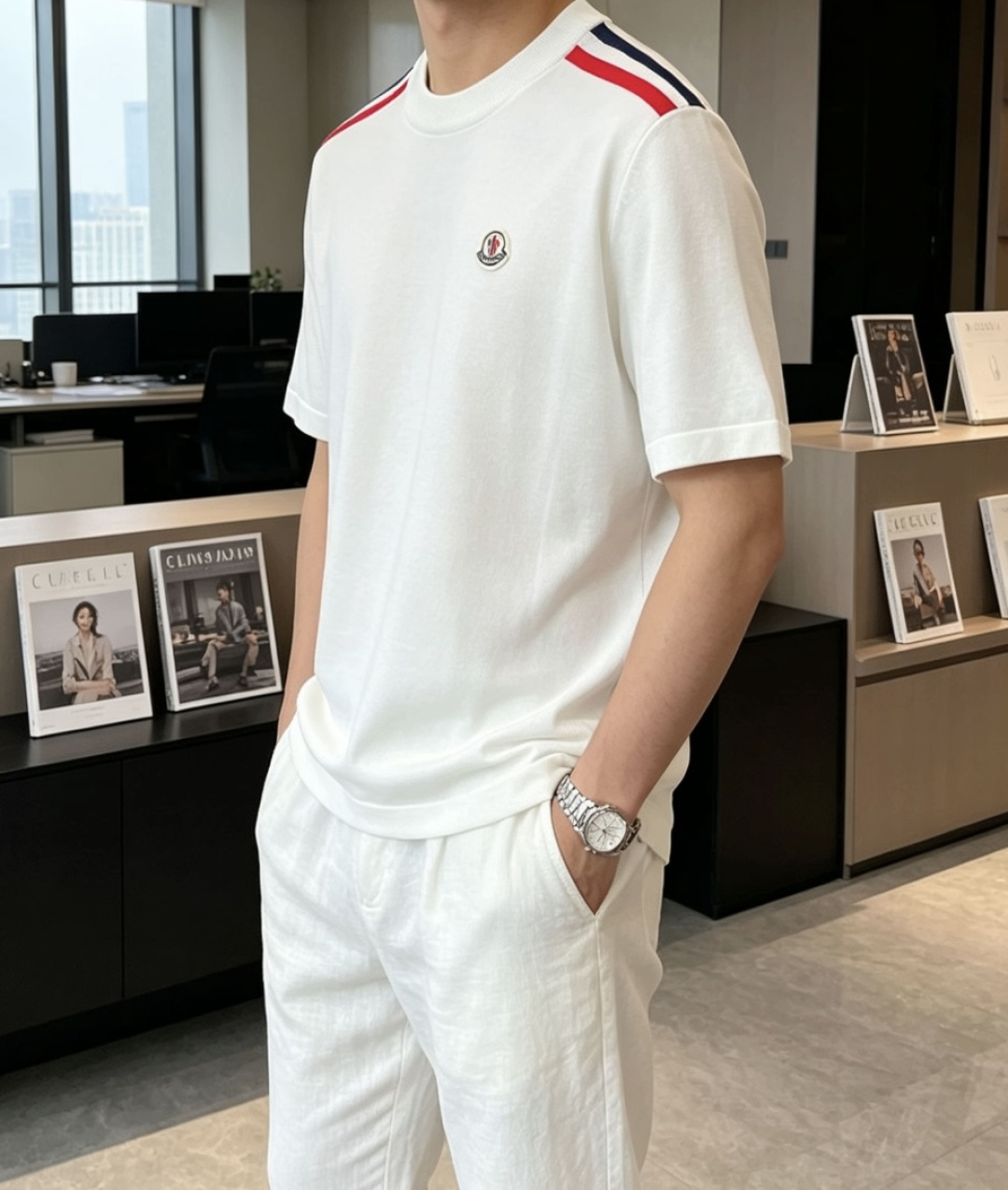 蒙口 2026ss夏季新品男士针织圆领短袖衫！独家首发 采用纤维超细与高弹的伊力特纱线织造而成，质感与纹