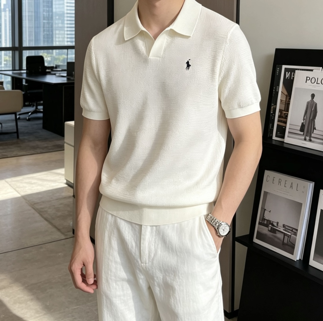 拉夫劳伦 2026ss夏季新品男士针织翻领短袖衫！独家首发 采用纤维超细与高弹的伊力特纱线织造而成，质感