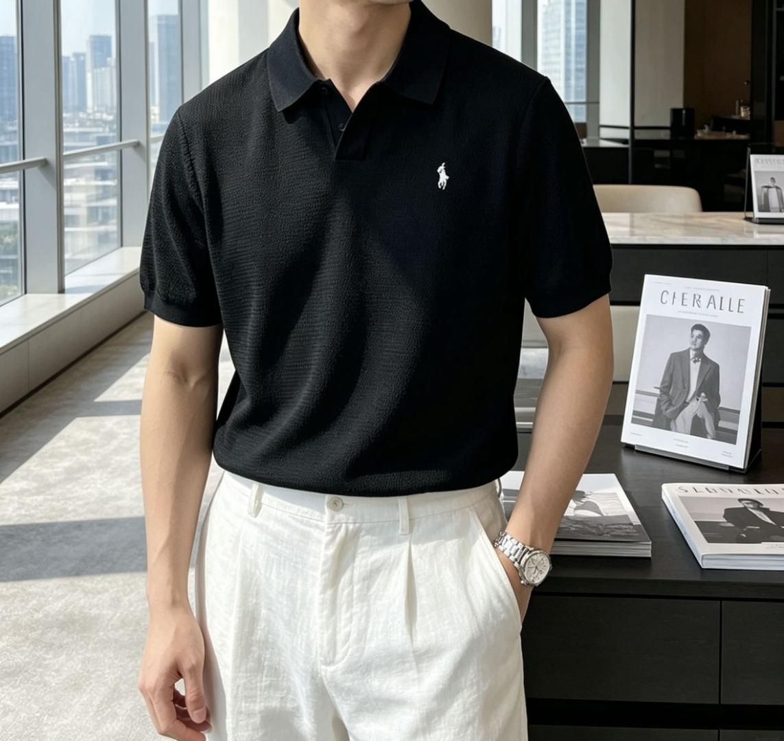 拉夫劳伦 2026ss夏季新品男士针织翻领短袖衫！独家首发 采用纤维超细与高弹的伊力特纱线织造而成，质感