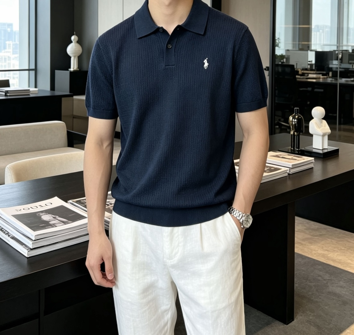 拉夫劳伦 2026ss夏季新品男士针织翻领短袖衫！独家首发 采用纤维超细与高弹的伊力特纱线织造而成，质感