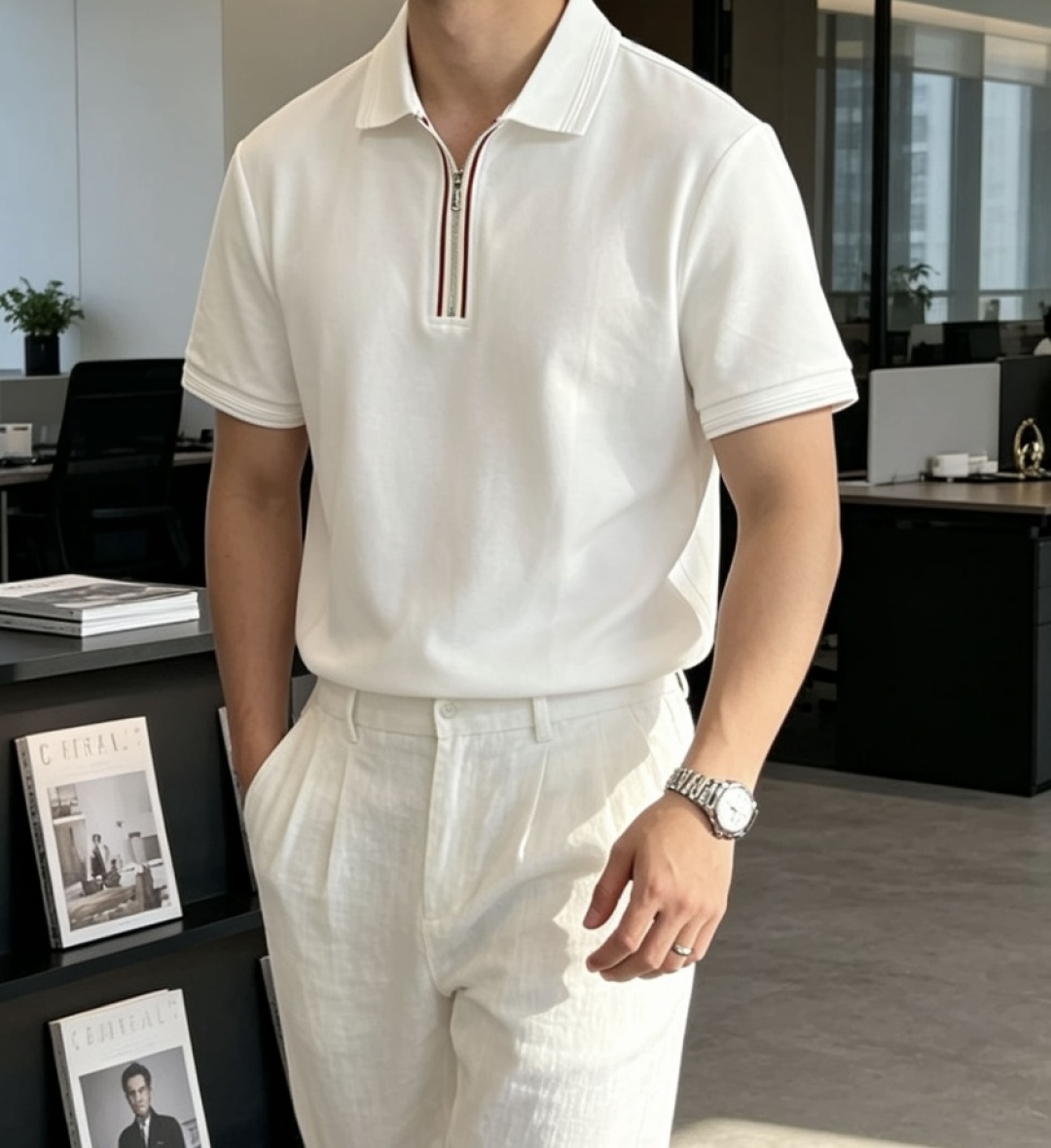 蒙口 2026春夏 官网同步 熟男 轻熟男 最爱款式 经典大气百搭商务休闲Polo领T恤 采用进口双丝光