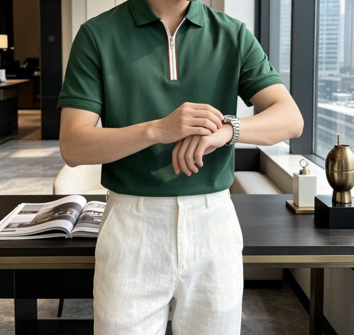 蒙口 2026春夏 官网同步 熟男 轻熟男 最爱款式 经典大气百搭商务休闲Polo领T恤 采用进口双丝光