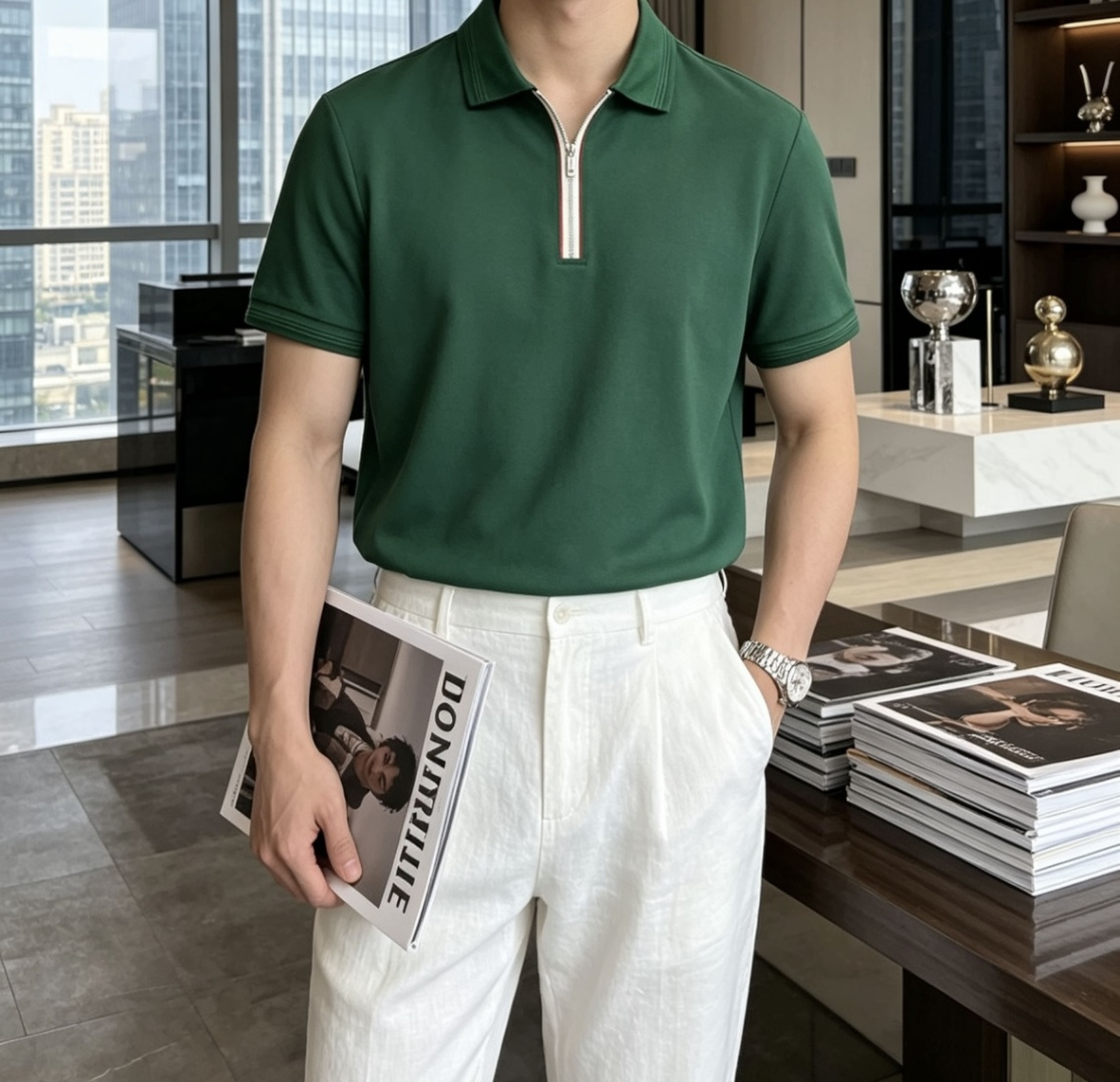 蒙口 2026春夏 官网同步 熟男 轻熟男 最爱款式 经典大气百搭商务休闲Polo领T恤 采用进口双丝光