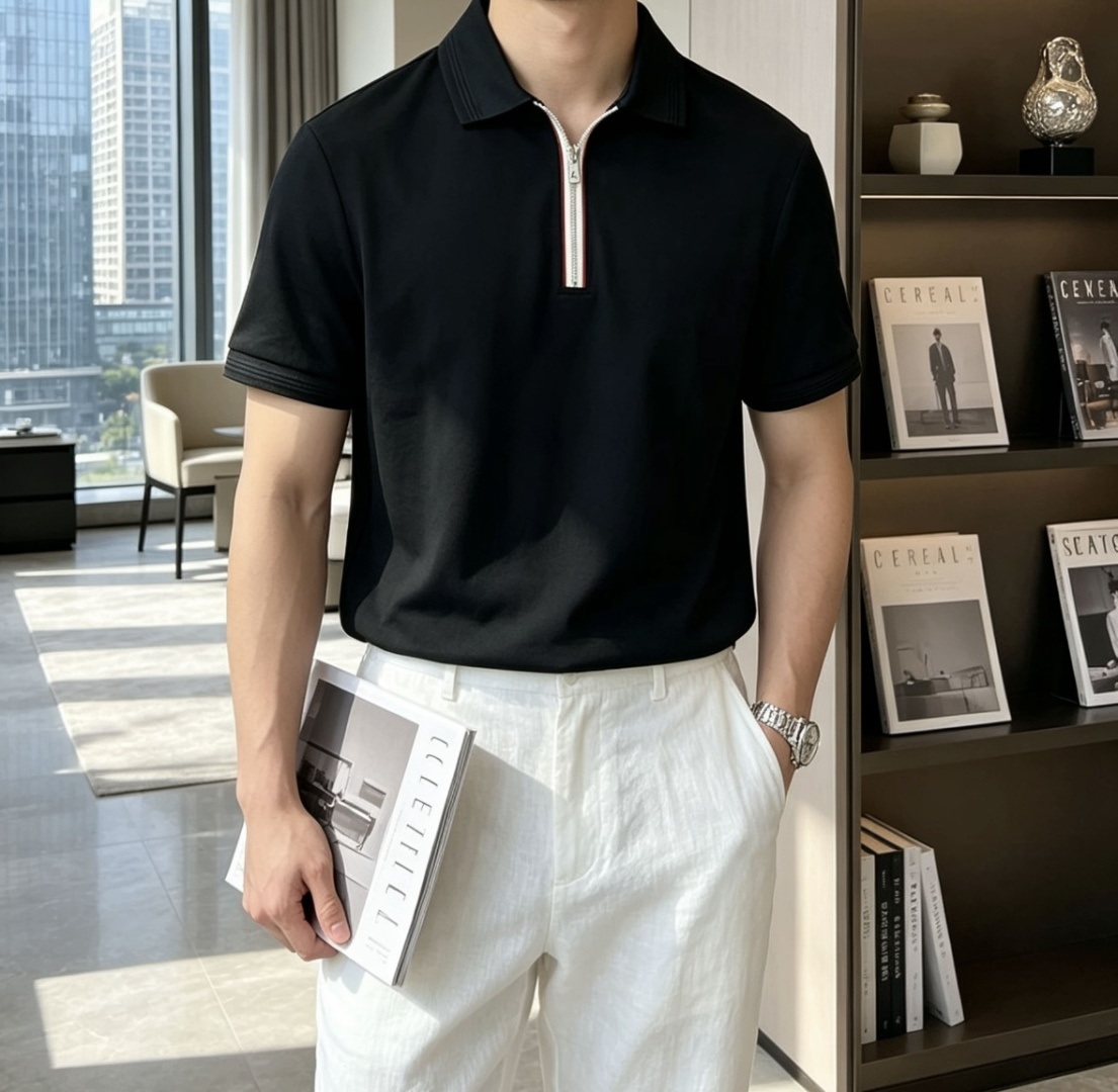 蒙口 2026春夏 官网同步 熟男 轻熟男 最爱款式 经典大气百搭商务休闲Polo领T恤 采用进口双丝光