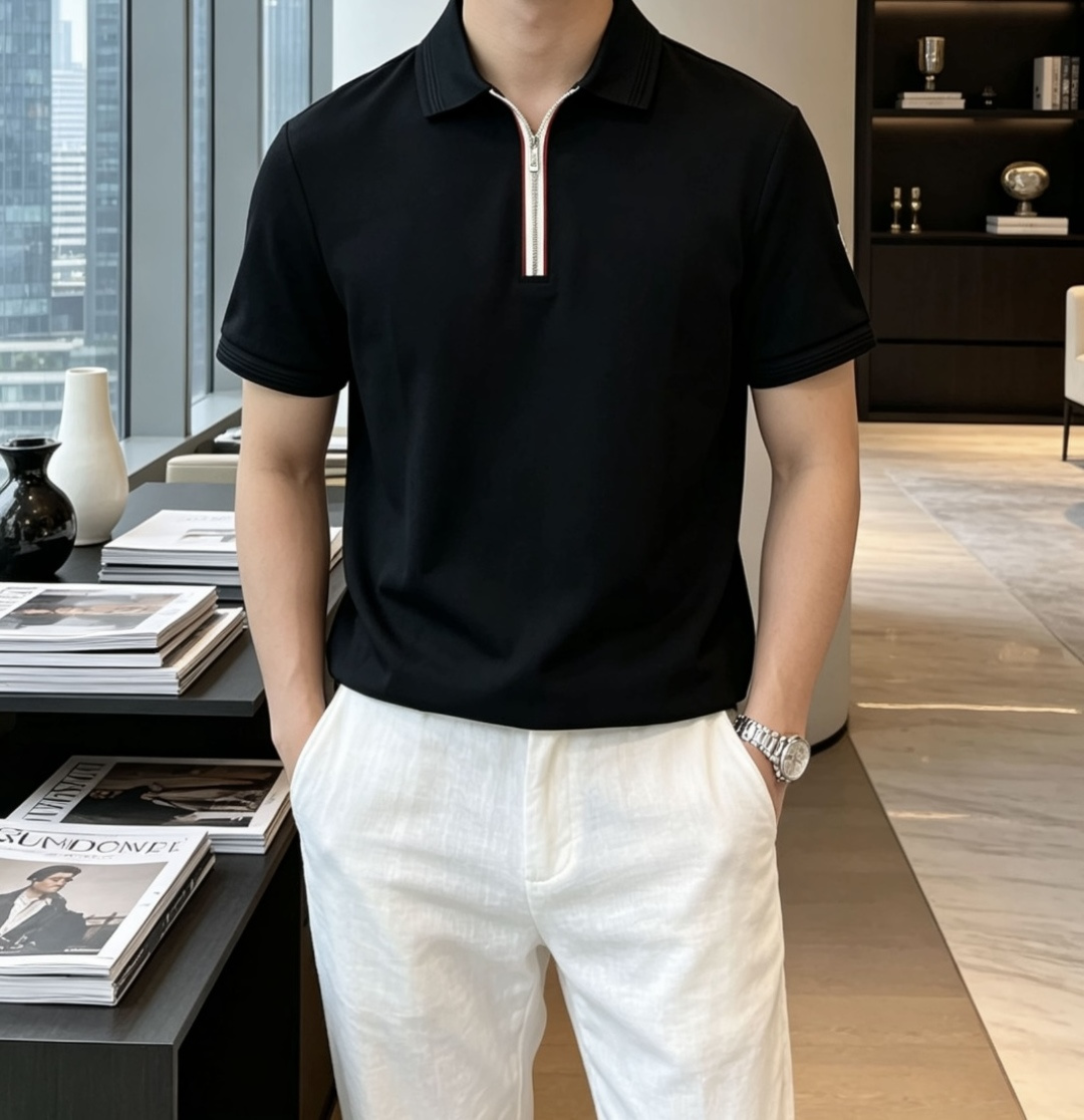 蒙口 2026春夏 官网同步 熟男 轻熟男 最爱款式 经典大气百搭商务休闲Polo领T恤 采用进口双丝光