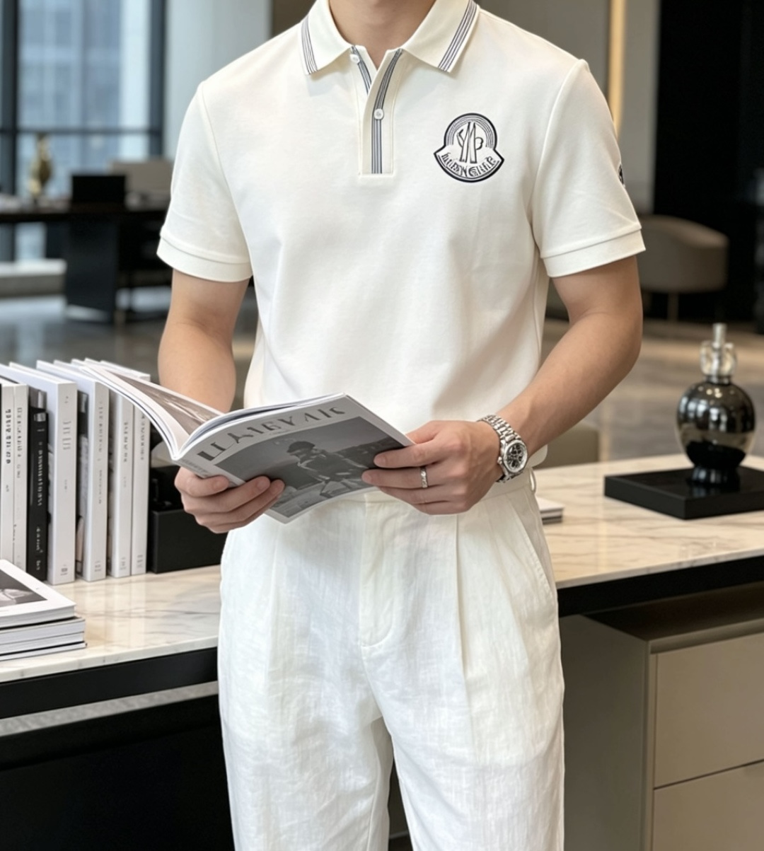 蒙口 2026春夏 官网同步 熟男 轻熟男 最爱款式 经典大气百搭商务休闲Polo领T恤 采用进口双丝光