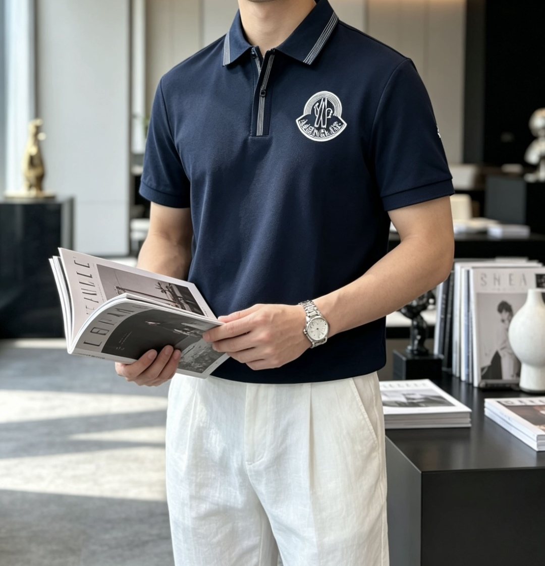 蒙口 2026春夏 官网同步 熟男 轻熟男 最爱款式 经典大气百搭商务休闲Polo领T恤 采用进口双丝光
