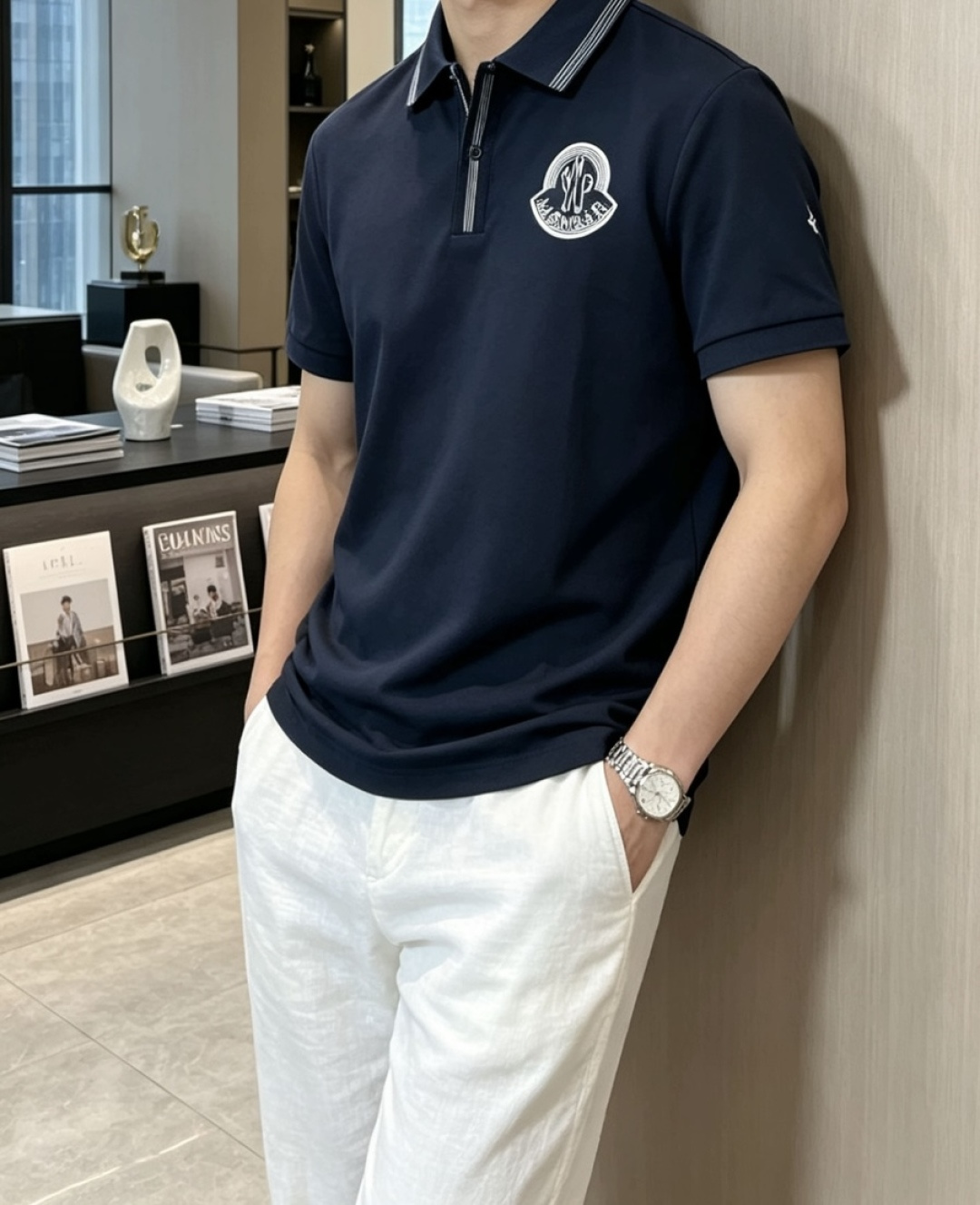 蒙口 2026春夏 官网同步 熟男 轻熟男 最爱款式 经典大气百搭商务休闲Polo领T恤 采用进口双丝光