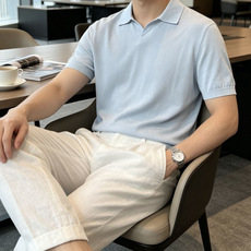 BC26SS春夏新款顶级桑蚕丝天丝混纺针织翻领短Tee,男士轻奢老钱风休闲纯色针织短袖Polo衫!贸易公 BC26SS春夏新款顶级桑蚕丝天丝混纺针织翻领短Tee,男士轻奢老钱风休闲纯色针织短袖Polo衫!贸易公