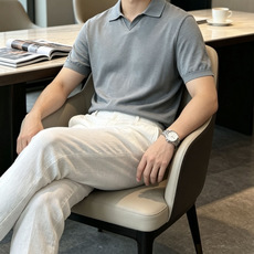 BC26SS春夏新款顶级桑蚕丝天丝混纺针织翻领短Tee,男士轻奢老钱风休闲纯色针织短袖Polo衫!贸易公 BC26SS春夏新款顶级桑蚕丝天丝混纺针织翻领短Tee,男士轻奢老钱风休闲纯色针织短袖Polo衫!贸易公