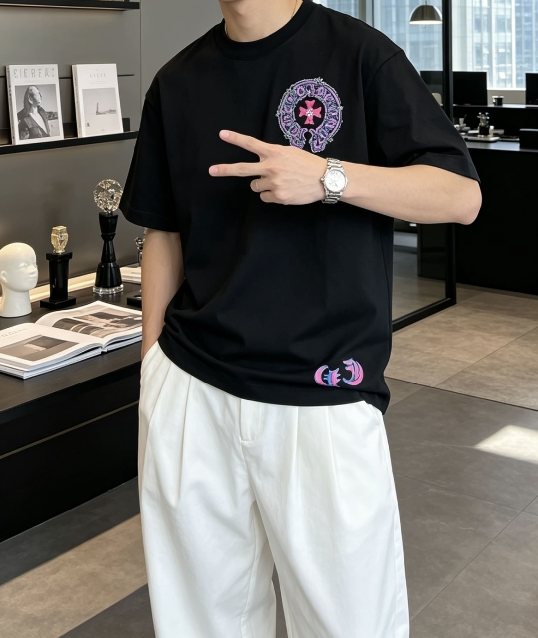 ·   克罗心 官网同款 官网同款 官网同款⚠️ 重磅推荐！2026ss夏装新品 专柜在售 最新系列图案logo短袖T恤