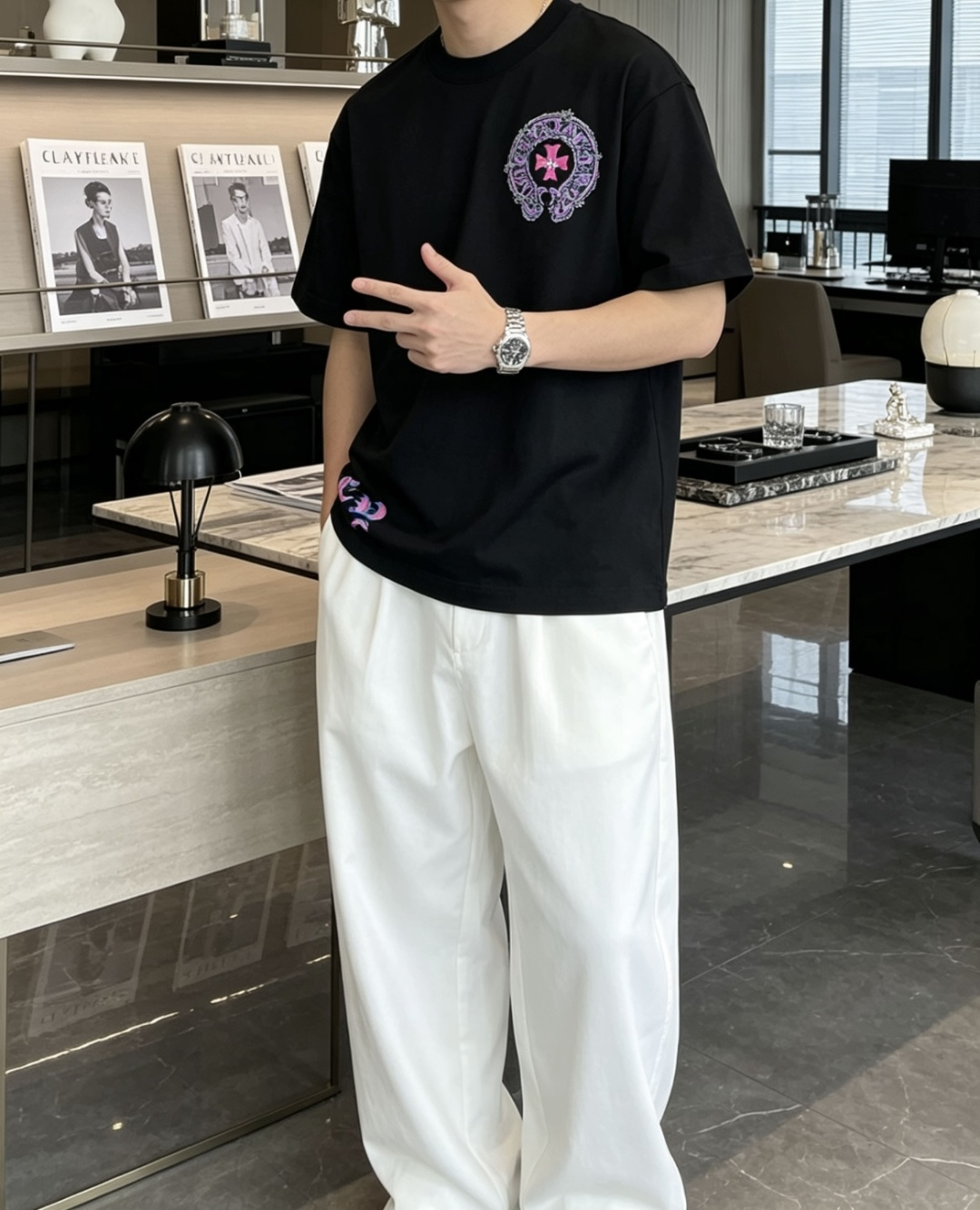 ·   克罗心 官网同款 官网同款 官网同款⚠️ 重磅推荐！2026ss夏装新品 专柜在售 最新系列图案logo短袖T恤