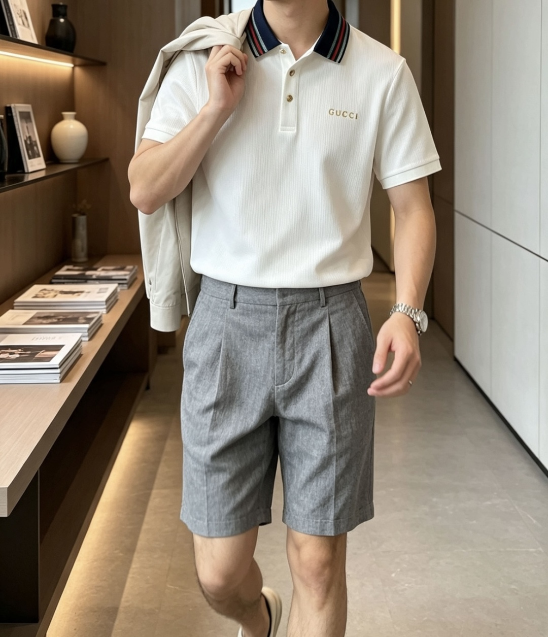 Gucc 2026春夏 官网同步 熟男 轻熟男 最爱款式 经典大气百搭商务休闲Polo领T恤 采用进口双丝光珠地棉面料 