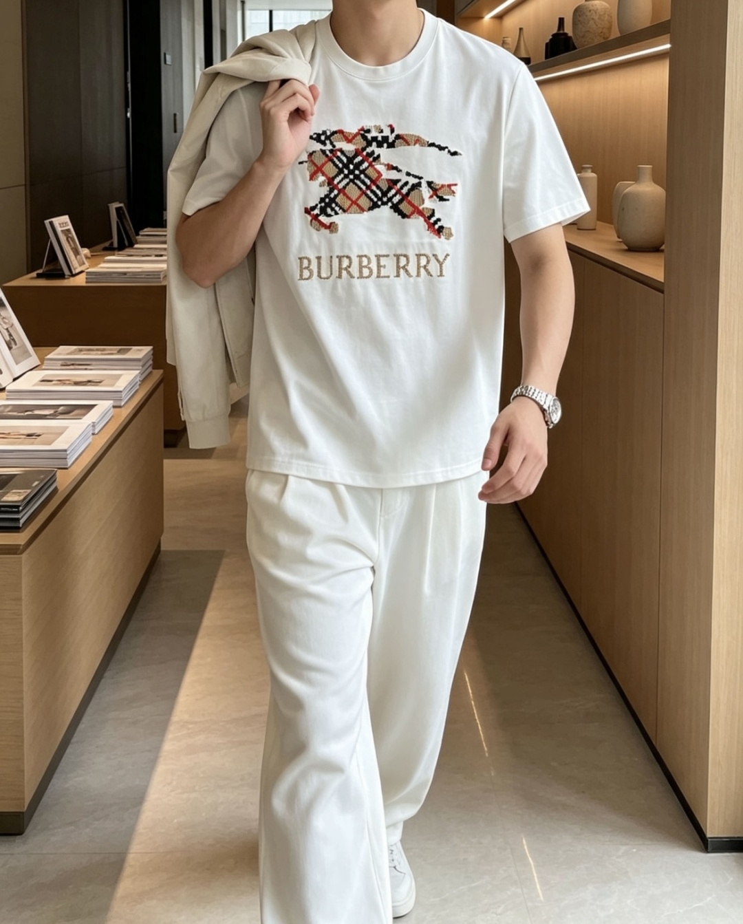 Bur 兼顾实穿与格调的男士秋冬打底T恤，经典圆领版型，不挑脖颈线条，叠穿西装、针织外套、风衣都适配。 胸前战马刺绣标识