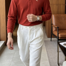 26Fw秋冬季节出品新品 Bur男士高端成衣系列时尚轻奢经典时尚翻领长袖!纯色系列新款Polo衫,轻奢商务休闲气质高雅款 26Fw秋冬季节出品新品 Bur男士高端成衣系列时尚轻奢经典时尚翻领长袖!纯色系列新款Polo衫,轻奢商务休闲气质高雅款