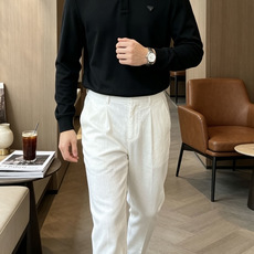 26Fw秋冬季节出品新品 Prad 男士高端成衣系列时尚轻奢经典时尚翻领长袖!纯色系列新款Polo衫,轻奢商务休闲气质高 26Fw秋冬季节出品新品 Prad 男士高端成衣系列时尚轻奢经典时尚翻领长袖!纯色系列新款Polo衫,轻奢商务休闲气质高