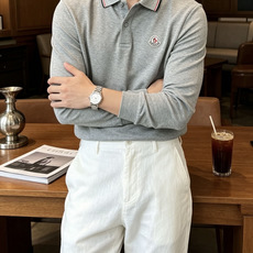 26Fw秋冬季节出品新品 蒙口男士高端成衣系列时尚轻奢经典时尚翻领长袖!纯色系列新款Polo衫,轻奢商务休闲气质高雅款, 26Fw秋冬季节出品新品 蒙口男士高端成衣系列时尚轻奢经典时尚翻领长袖!纯色系列新款Polo衫,轻奢商务休闲气质高雅款,