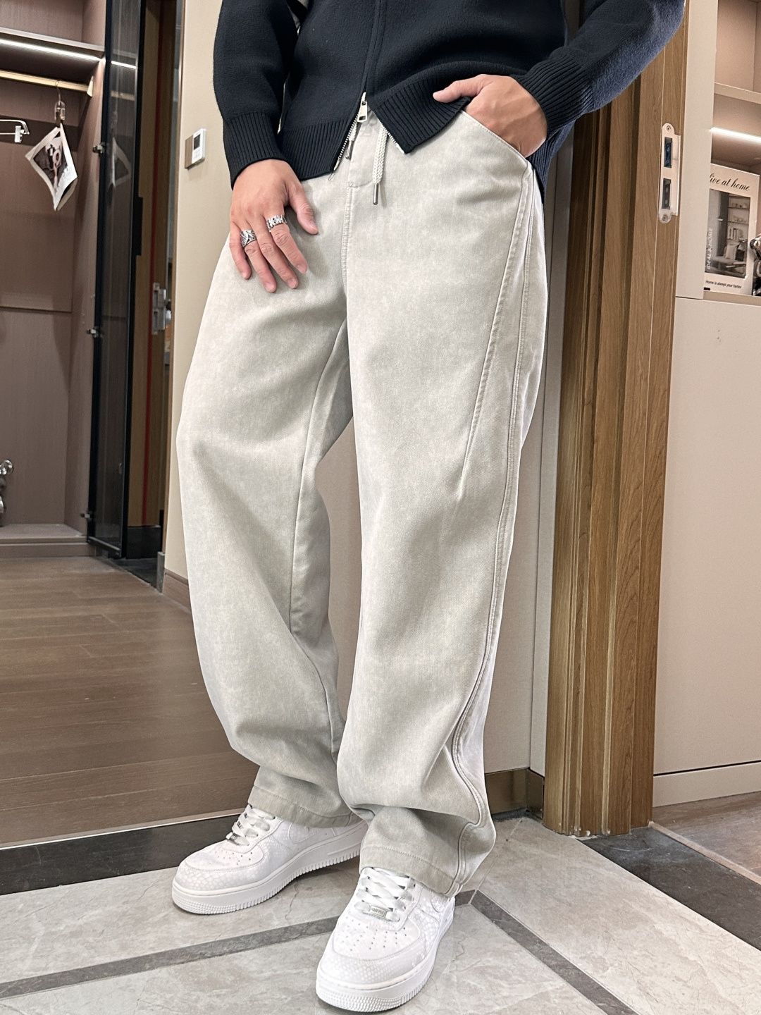 Louis Vuitton Cream Wide Leg Pants