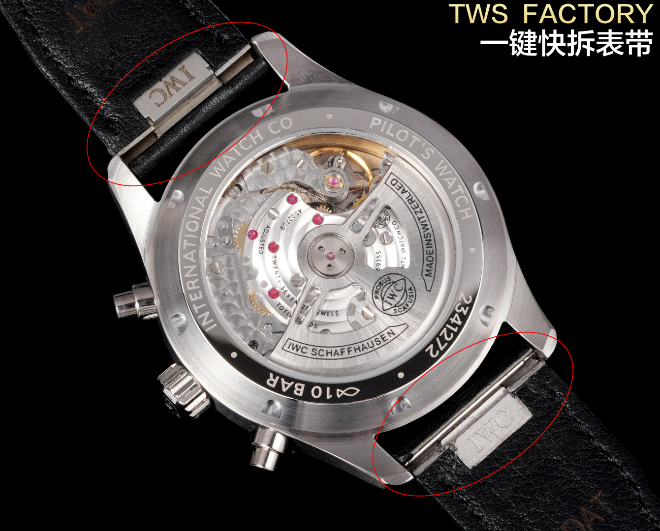 “New IWC Pilot IW388108 Watch: Titanium Effect, Classic Design, 7750 Movement, Horse Oil Green Trend” - 图片 8