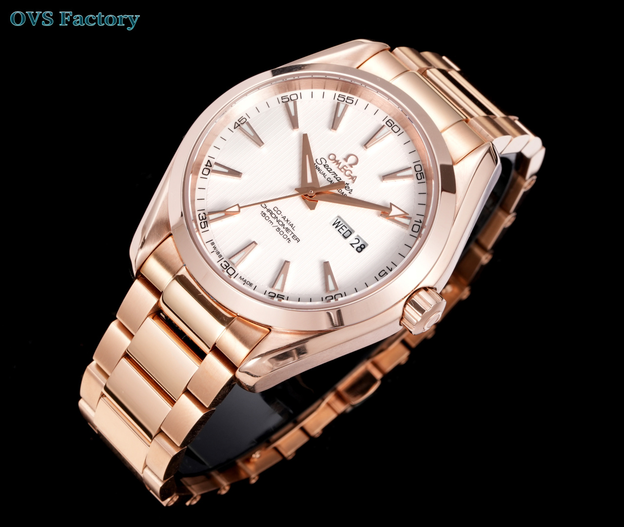 NO:552703,OVS Factory highly recommends the Omega Seamaster Aqua Terra rice watch. The dual calendar model has a diameter of 43MM and is gold in size. It is suitable for most wrist sizes and can be held in daily commuting and formal occasions!  1. Upgraded details: The dial details are deeply reproduced and aligned with the genuine product. Every texture has been carefully crafted to restore the classic texture; 2. The crown is optimized to use a screw-in design, with embossed craftsmanship and a new 'conical' shape, which not only improves recognition, but also makes debugging operations easier;  3. The carefully made 316L stainless steel case is made of exclusive CNC technology, with a fine texture and wear resistance; it is paired with arched super wear-resistant glass to effectively resist daily scratches. The checkered pattern on the dial is clear and well-proportioned, and the visual hierarchy is rich; 4. The core configuration is equipped with a fully automatic/8501 mechanical movement, which has stable and accurate travel time, showing the charm and strength of the mechanical watch. OVS Factory's ingenious masterpiece is only to restore the excellent quality of classic watches. We sincerely invite all watch friends to try it!  ,,omega,gold19860909OVS Factory 重磅推荐欧米茄海马系列Aqua Terra 米腕表 双历款直径43MM黄金尺寸,适配多数腕围,日常通勤与正式场合皆能hold住！ 1.细节升级表盘细节深度复刻,与正品一致对版,每一处纹路都经过精雕细琢,还原经典质感； 2.表冠优化采用旋入式设计,搭配凸雕工艺与全新“圆锥形”造型,不仅提升辨识度,更让调试操作更顺手； 3.材质用心316L精钢表壳经独家CNC工艺打造,质感细腻且耐磨损；搭配拱形超强耐磨玻璃,有效抵御日常刮擦,表盘格仔纹路清晰匀称,视觉层次丰富； 4.核心配置搭载全自动/8501机械机芯,走时稳定精准,尽显机械腕表的魅力与实力. OVS Factory匠心力作,只为还原经典腕表的卓越品质,诚邀各位表友品鉴！,,omega,gold,Watch