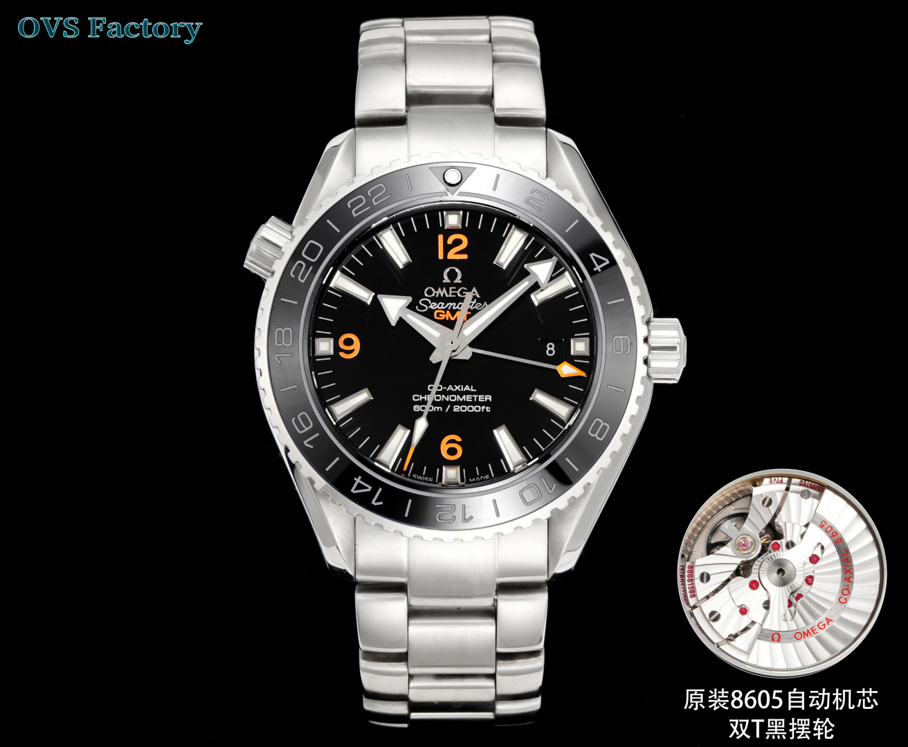 NO:340758,OVS Factory Omega-Seamami GMT classic king!  Not only can you dive but also fly around the world, it is also a hidden luxury in daily commuting!  The watch diameter is 45.5mm. The texture is explosive, the original automatic movement, double T shock absorption!  Dual time zone GMT｜60-hour dynamic storage meter waterproof + helium exhaust valve｜Professional diving level Sapphire watch mirror｜Scratch-resistant wear-resistant Fluoroelastic strap｜Comfortable fit, full sporty sense Black to the extreme, self-developed style. OVS produces a must-have, omega19860909OVS Factory 欧米茄-海马米 GMT经典王炸！不仅能潜水还能环球飞行更是日常通勤中的隐奢担当！表径45.5mm.质感炸裂,原装自动机芯,双T避震！双时区GMT｜60小时动储 米防水＋排氦阀｜专业潜水级别 蓝宝石表镜｜抗刮耐磨 氟橡胶表带｜舒适贴合、运动感满分 黑到极致,自成格调. OVS出品 必属精品,,omega,Watch