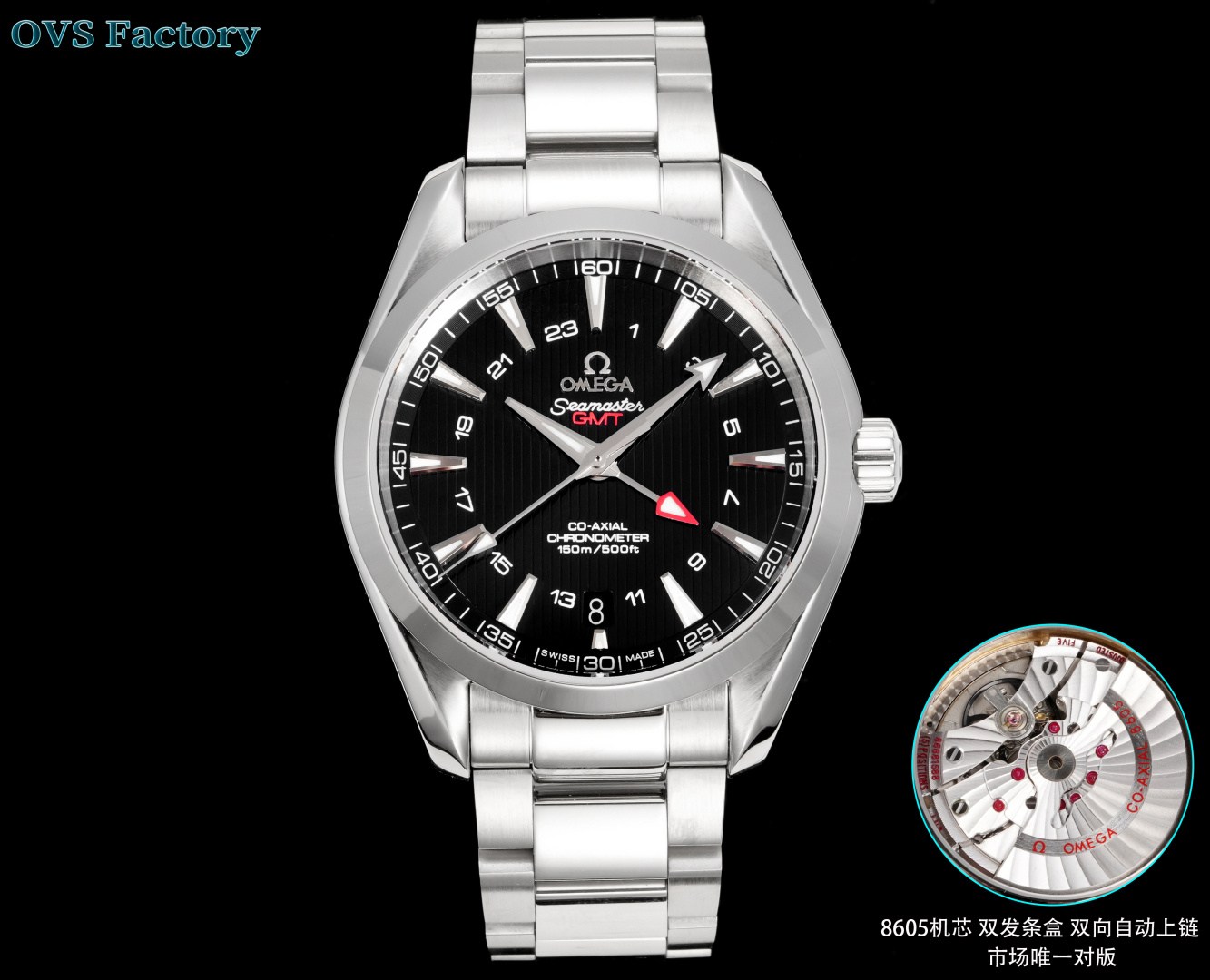 NO:586063,OVS Haima Mi GMT is equipped with a new 1:1 integrated movement. The size is 43mm and is newly launched!  1: The dial is made of yacht 'teak' board, with a unique striped dial design and GMT dual time zone. 2: Movement, dual barrels, two-way automatic winding, (the only version in the market) 3: The shock absorber has the same appearance and is a shock absorber with real functions OVS - we are serious!  ,19860909OVS 海马 米GMT 搭载全新1:1一体机芯.尺寸43mm全新上市！1:表盘以游艇 “柚木”板为素材 设计独特条纹表盘 GMT 双时区.2:机芯机芯 双发条盒,双向自动上链,（市场唯一对版）3:避震器外观一致,具备真实功能的避震器 OVS ——我们是认真的！,,Watch