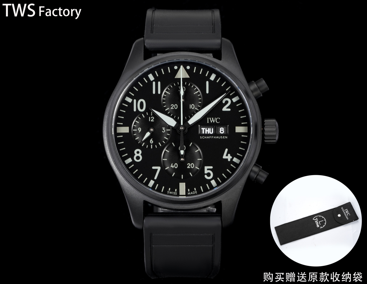 NO:765700,Produced by TWS, black shell/titanium shell, TWS Factory new product, IWC IWC N9, AMG engineers join forces, full of excitement IWC pilot's new IW388108 pilot series 1. The watch is treated with sandblasting matte technology to present a titanium effect, with mature workmanship, clear and three-dimensional lines, harmonious color matching, and very versatile. 3. The dial design continues the pilot's classic cockpit dashboard style. The Petronas Green color combination gives the watch a brand new look and is full of excitement.  4. The new transparent bottom design adopts the modified self-produced 69385 self-winding mechanical movement, which can provide the watch with a 46-hour power reserve when fully wound. 5. The double-layer light blue anti-vertigo coating allows for clearer reading. It continues the classic appearance of the previous model, and Petronas Green has also become a hot spot this year. It is definitely the most universal watch. 6. No expense is spared to open the original mold, and it is paired with a quick-release fluororubber strap/quick-release woven belt exclusively developed by the counter. Welcome to taste this masterpiece of TWS!  Luxurious and exquisite recommendation for men’s multifunctional mechanical watch as a gift. Best luxury recommendation. Please look for TWS exclusive quality,,iwc19860909TWS 出品 黑壳/钛壳  TWS Factory 新品 万国 IWC N9 AMG工程师强强联手 骚气十足 IWC万国飞行员新款IW388108 飞行员系列 1.腕表采用喷砂哑光技术处理呈现钛效果,做工成熟,线条清晰而富有立体感,颜色搭配和谐,非常百搭.3.表盘设计延续飞行员经典的驾驶舱仪表盘风格 马石油绿颜色搭配使腕表焕然一新 骚气十足 4.全新透底设计采用改自产69385型自动上链机械机芯,上满链后能为腕表提供46小时动力储存 5.双层浅蓝色防眩晕镀膜更能清楚的读时,延续的前作的经典外观,马石油绿也成为今年的大热门 绝对是最具万国气质的腕表 6.不惜成本原装开模 搭配专柜独家研发快拆氟橡胶表带/快拆编织皮带 TWS匠心巨作 欢迎品鉴！奢华精致推荐男士多功能机械腕表送礼最佳奢华推荐请认准TWS独家品质,,iwc,Watch