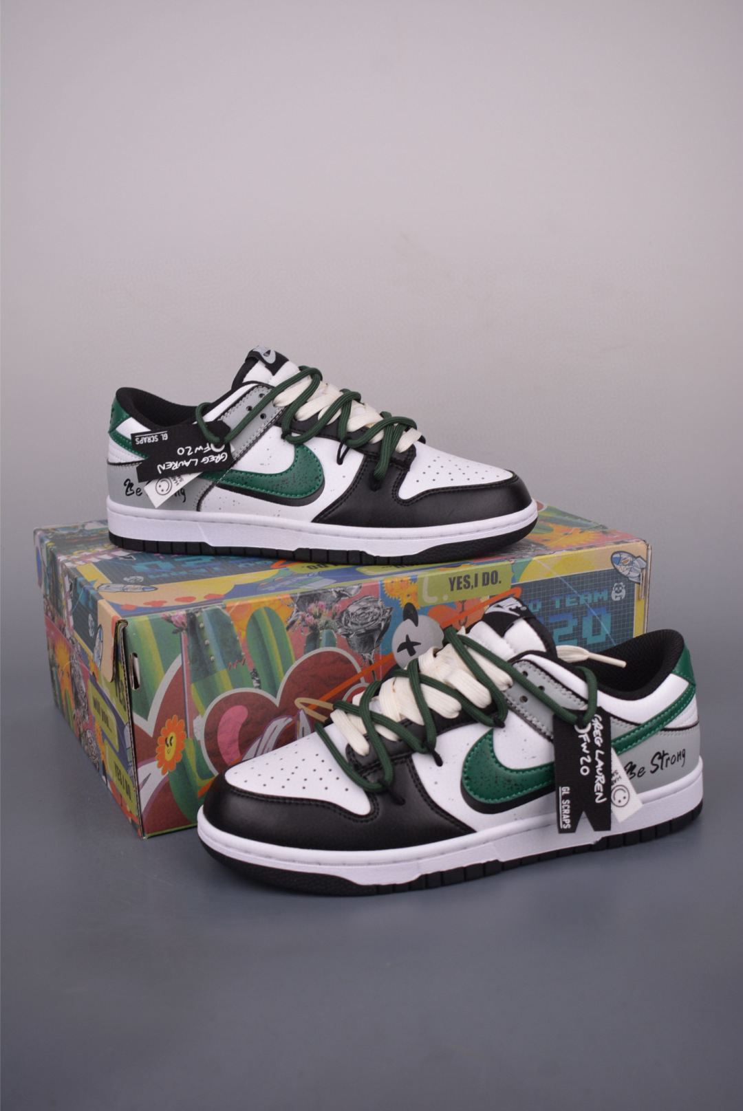 Nike SB Dunk Low Grey Black Green Deconstructed Lace-Up Sneakers 5 cmp i1754496332141 3628 0 4