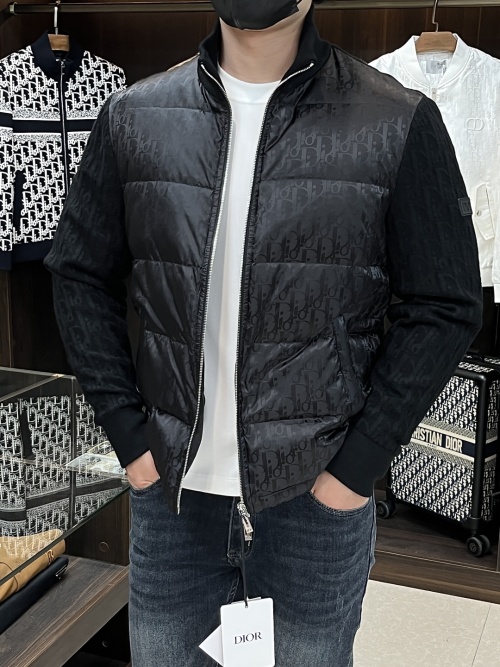 Dior 2025 Designer Down Jacket: Stand Collar Jacquard Wool Knit Sleeve 1 Dior 2025 Designer Down Jacket: Stand Collar Jacquard Wool Knit Sleeve