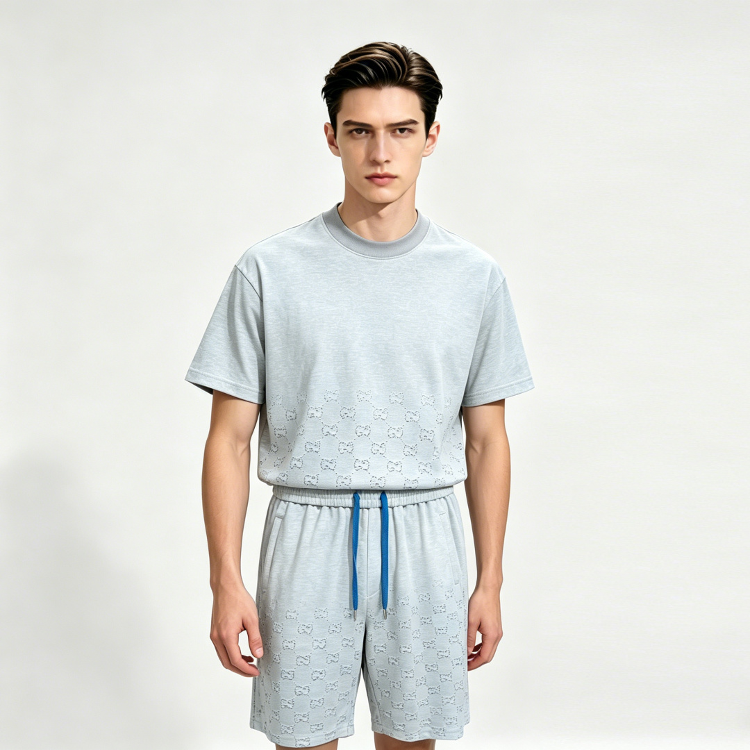 NO:774557,Mainly recommending Gucci's new spring short-sleeved Gucci pure cotton short-sleeved shorts suit, pure cotton shorts suit, the upper body effect is great, a leisure and holiday boutique!  Light luxury style, simple and elegant!  Size M-XXXL H2026 new model first release,,gucci,shorts,T-shirt,19860909主推 Gucci 春季新款短袖古奇纯棉短袖短裤套装,纯棉短裤套装,上身效果非常棒,休闲度假精品！轻奢风格简约大气！ 尺码M-XXXL H2026新款首发,,gucci,shorts,T-shirt,,Men's clothing