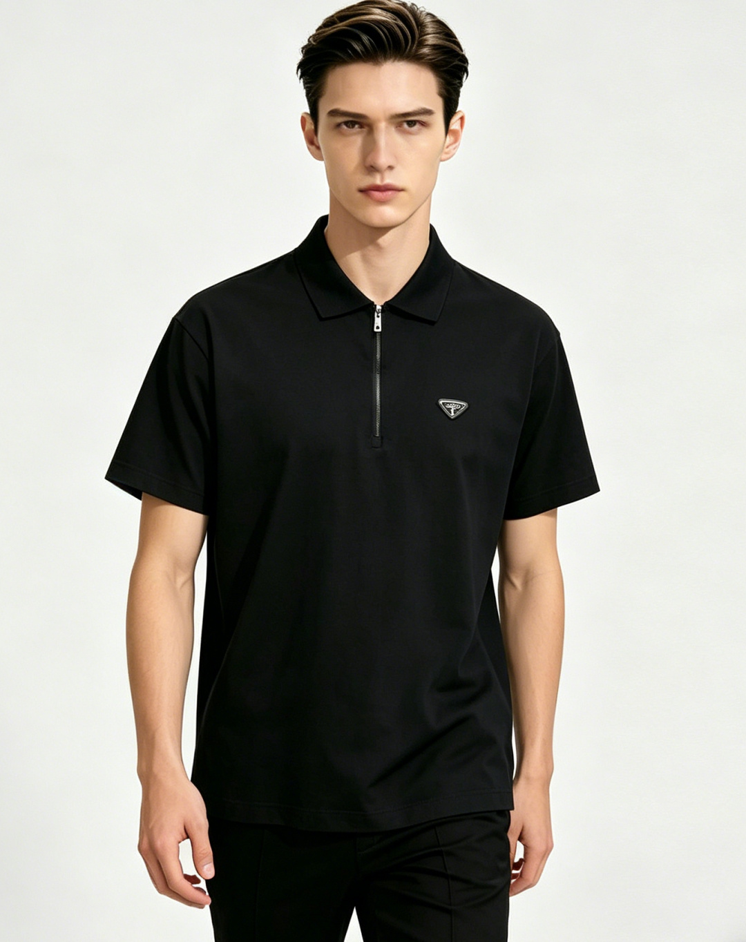 NO:774554,The main recommendation of Prada 2026 spring new release is Prada lapel short-sleeved T-shirt, high-end new short-sleeved, classic letter LOGO embroidery on the chest. Wearing it makes you feel comfortable and slim, lazy and casual, combined with clean and simple colors, it is particularly eye-catching and suitable for daily wear~ We introduce sports items decorated with vibrant prints, fashionable and quality life!  Size M-XXXL Color Black White H2026 new model debut, prada, prada, T-shirt, tees, t-shirt,19860909主推 Prada 2026春季新款发布普拉达翻领短袖T恤,高端新款短袖,胸前经典字母LOGO刺绣,穿上就是舒适自在又显瘦的存在,慵懒而随性,结合干净简单的色系就特别耐看,适合日常穿着~倾情推出缀饰活力印花的运动单品,时尚品质生活！ 尺码M-XXXL 颜色黑色 白色 H2026新款首发,,prada,prada,T-shirt,tees，t-shirt,,Men's clothing