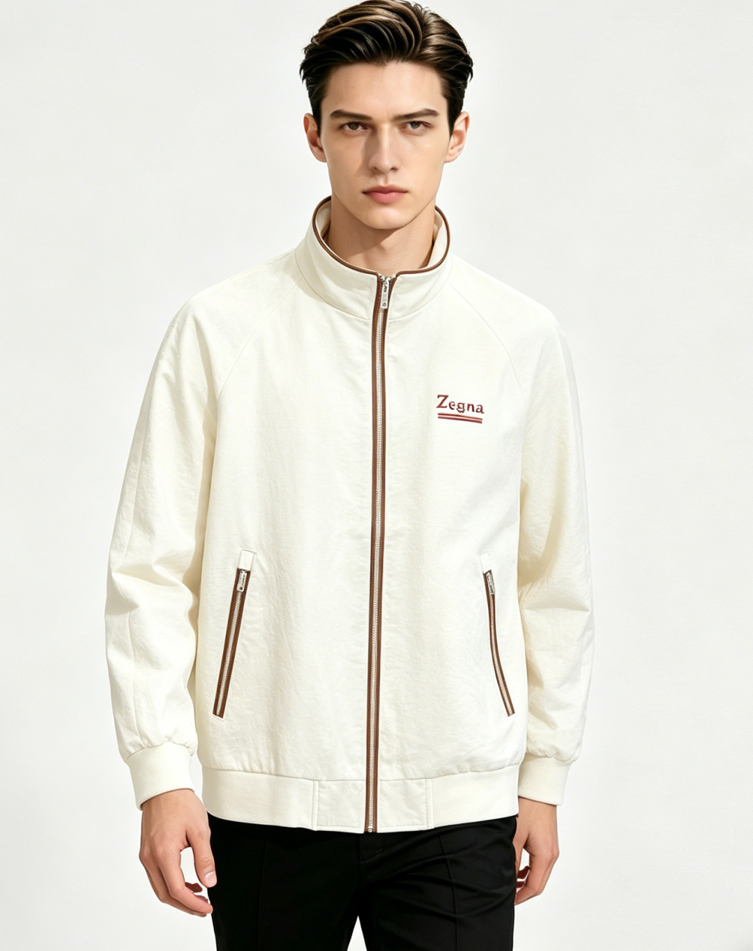 NO:774578,The main recommendation is Zegna's new spring 2026 Zegna stand-up collar jacket, a popular spring jacket with letter logo embroidery. Wearing it makes you feel comfortable and slim, lazy and casual, combined with clean and simple colors, it is particularly eye-catching and suitable for daily wear~ We are launching sports items decorated with vibrant prints!  Sizes M-3XL Complete with three standards Shipping next day Color Black White Khaki H2026 new model first release,,zegna,jackets & coats,jackets & coats,19860909主推 Zegna 2026春季新款发布杰尼亚立领夹克外套,春季爆款夹克外套,字母logo刺绣,穿上就是舒适自在又显瘦的存在,慵懒而随性,结合干净简单的色系就特别耐看,适合日常穿着~倾情推出缀饰活力印花的运动单品！ 尺码M-3XL 三标齐全 隔天出货 颜色黑色 白色 卡其色 H2026新款首发,,zegna,jackets & coats,jackets & coats,,Men's clothing