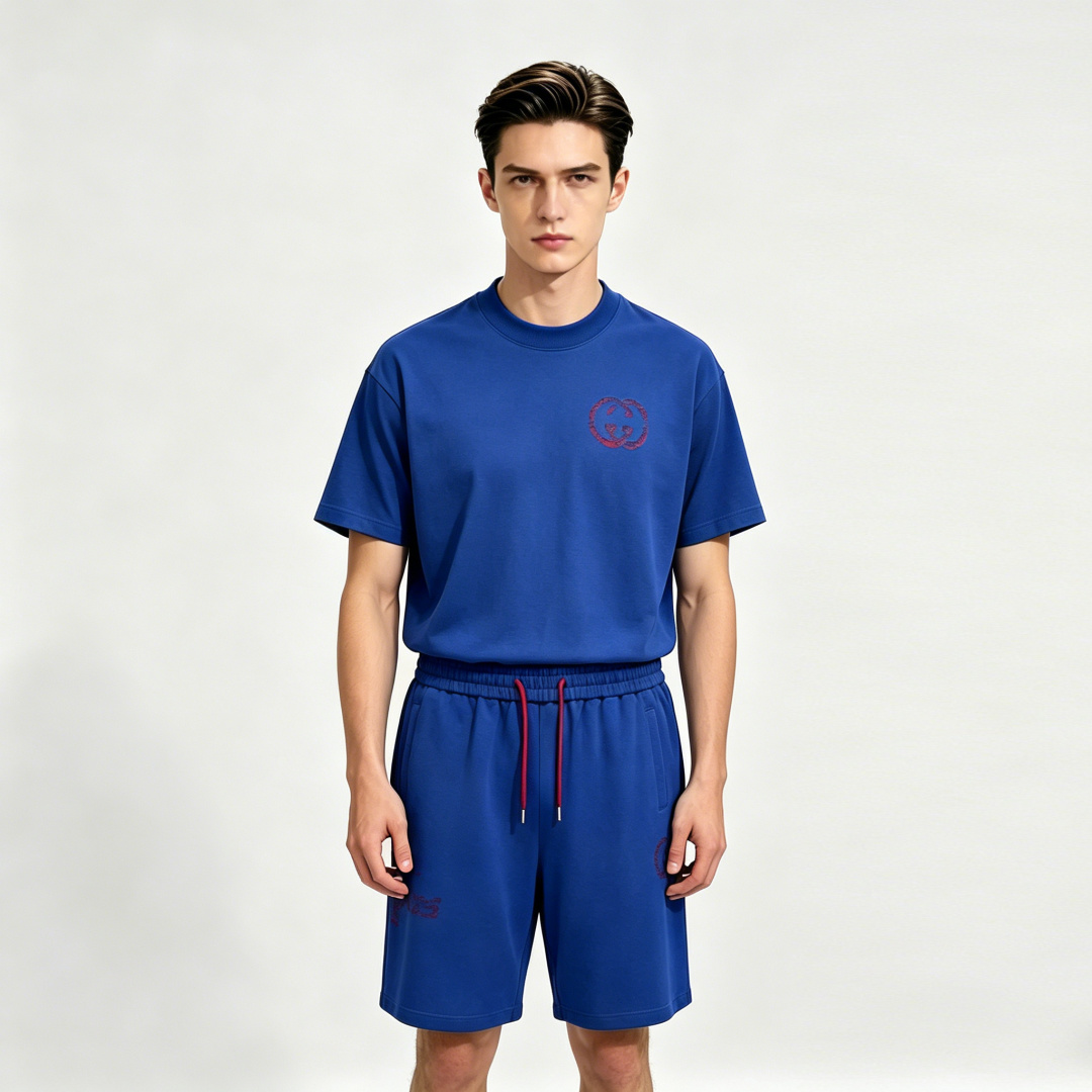 NO:846517,We mainly recommend Gucci's new spring short-sleeved Gucci pure cotton short-sleeved shorts suit, round-neck pure cotton shorts suit, the upper body effect is great, a leisure and holiday boutique!  Light luxury style, simple and elegant!  Size M-XXXL H2026 new model first release,,gucci,shorts,T-shirt,19860909主推 Gucci 春季新款短袖古奇纯棉短袖短裤套装,圆领纯棉短裤套装,上身效果非常棒,休闲度假精品！轻奢风格简约大气！ 尺码M-XXXL H2026新款首发,,gucci,shorts,T-shirt,,Men's clothing