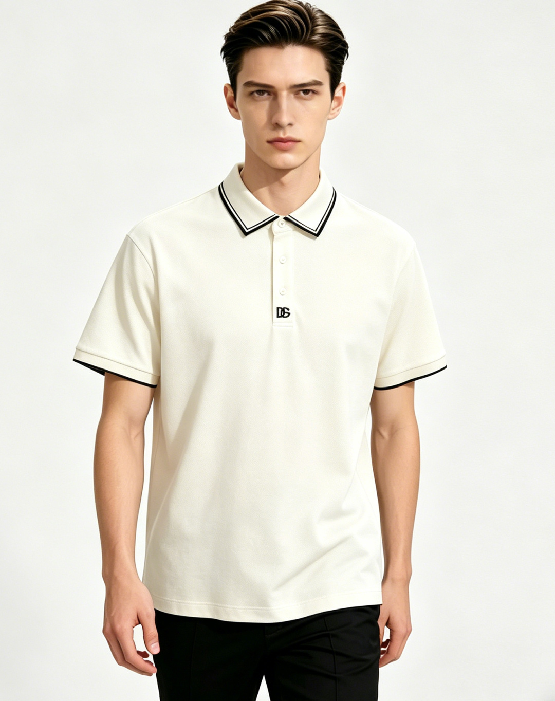 NO:849608,Mainly recommend D&G spring new short-sleeved Dolce & Gabbana pure cotton lapel short-sleeved T-shirt, business fashion pure cotton T-shirt, the upper body effect is very atmospheric with logo embroidery on the chest, and the sweat-absorbent and breathable panel is a stylish leisure and vacation boutique!  Light luxury style, simple and elegant!  Size M-XXXL H2026 new model debut,,Dolce&Gabbana,Dolce&Gabbana,T-shirt,tees,t-shirt,19860909主推 D&G 春季新款短袖杜嘉班纳纯棉翻领短袖T恤,商务时尚纯棉T恤,胸前Logo刺绣款上身效果非常大气,吸汗透气板正有型休闲度假精品！轻奢风格简约大气！ 尺码M-XXXL H2026新款首发,,Dolce&Gabbana,Dolce&Gabbana,T-shirt,tees，t-shirt,,Men's clothing