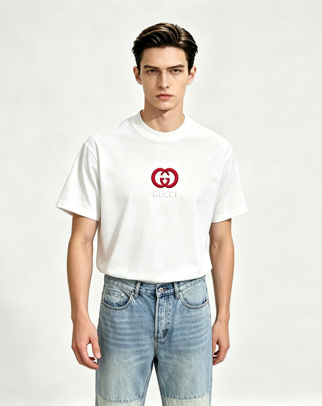 NO:915100,Featured in Dior's new patchwork jeans, these long regular-fit jeans pay homage to the practical style of this classic piece. Crafted from blue cotton twill, they feature patchwork-effect panels at the knees, striped lining at the cuffs, a Dior leather patch on the back waist and topstitching on the pockets for a unique look. Can be paired with a T-shirt for a contrasting casual look. Color blue Code number 30 31 32 33 34 36  H2026 new model debut, dior, jeans, tees, t-shirt,19860909主推 Dior新款拼接牛仔裤,这款长款常规版型牛仔裤向这种经典单品的实用风格致敬.采用蓝色棉质斜纹面料精心制作,膝盖处饰以拼饰效果拼接,裤脚处搭配有条纹里料,后腰Dior皮革标牌和口袋缉面线,别具一格.可与T恤搭配,打造对比鲜明的休闲时尚造型. 颜色蓝色 码数30 31 32 33 34 36 H2026新款首发,,dior,jeans,tees，t-shirt,,Men's clothing