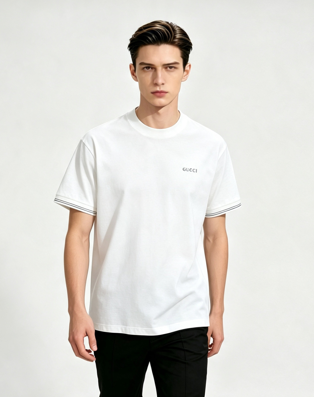 Gucci White Contrast Trim T-Shirt