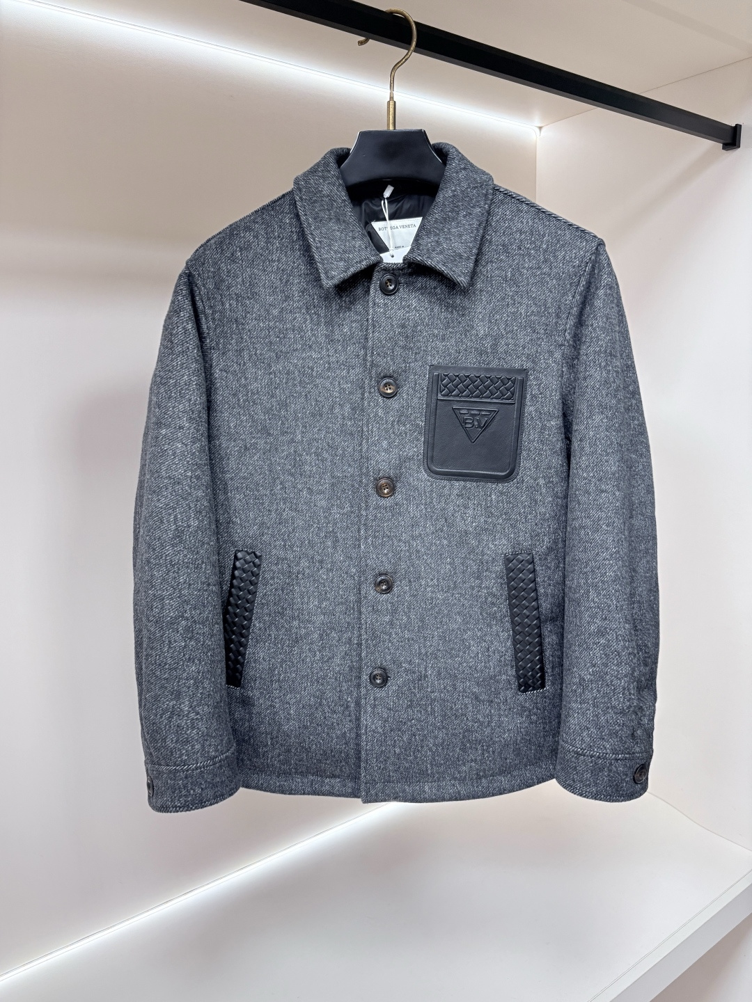 Bottega Veneta Dark Gray Pocket Button Jacket