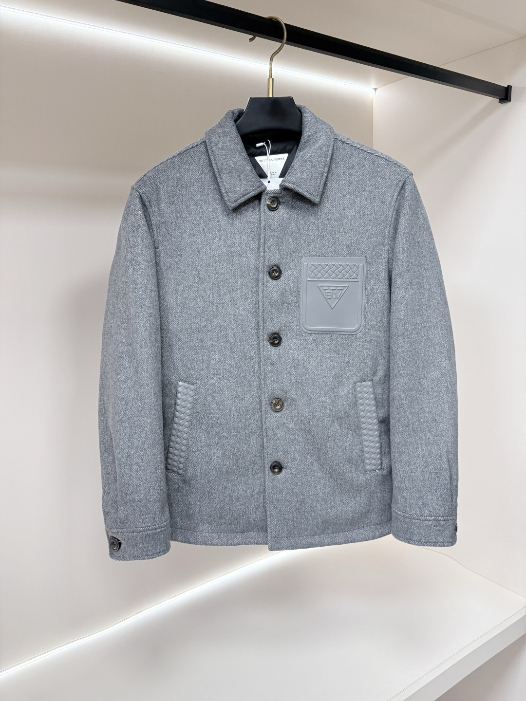 Bottega Veneta Gray Pocket Button Jacket