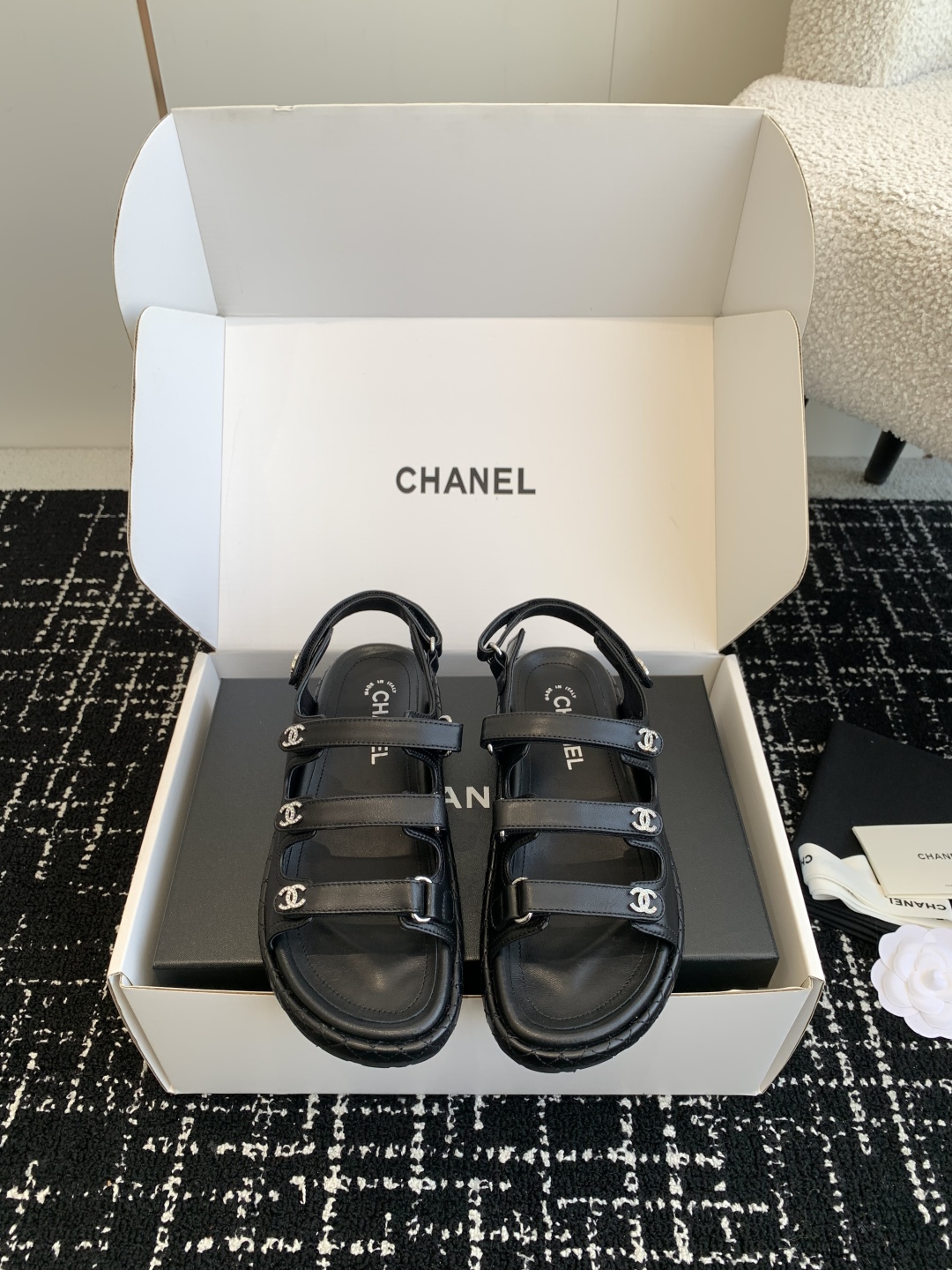 Chanel Shoes Sandals Slippers Gold Hardware Sheepskin Spring/Summer Collection Beach