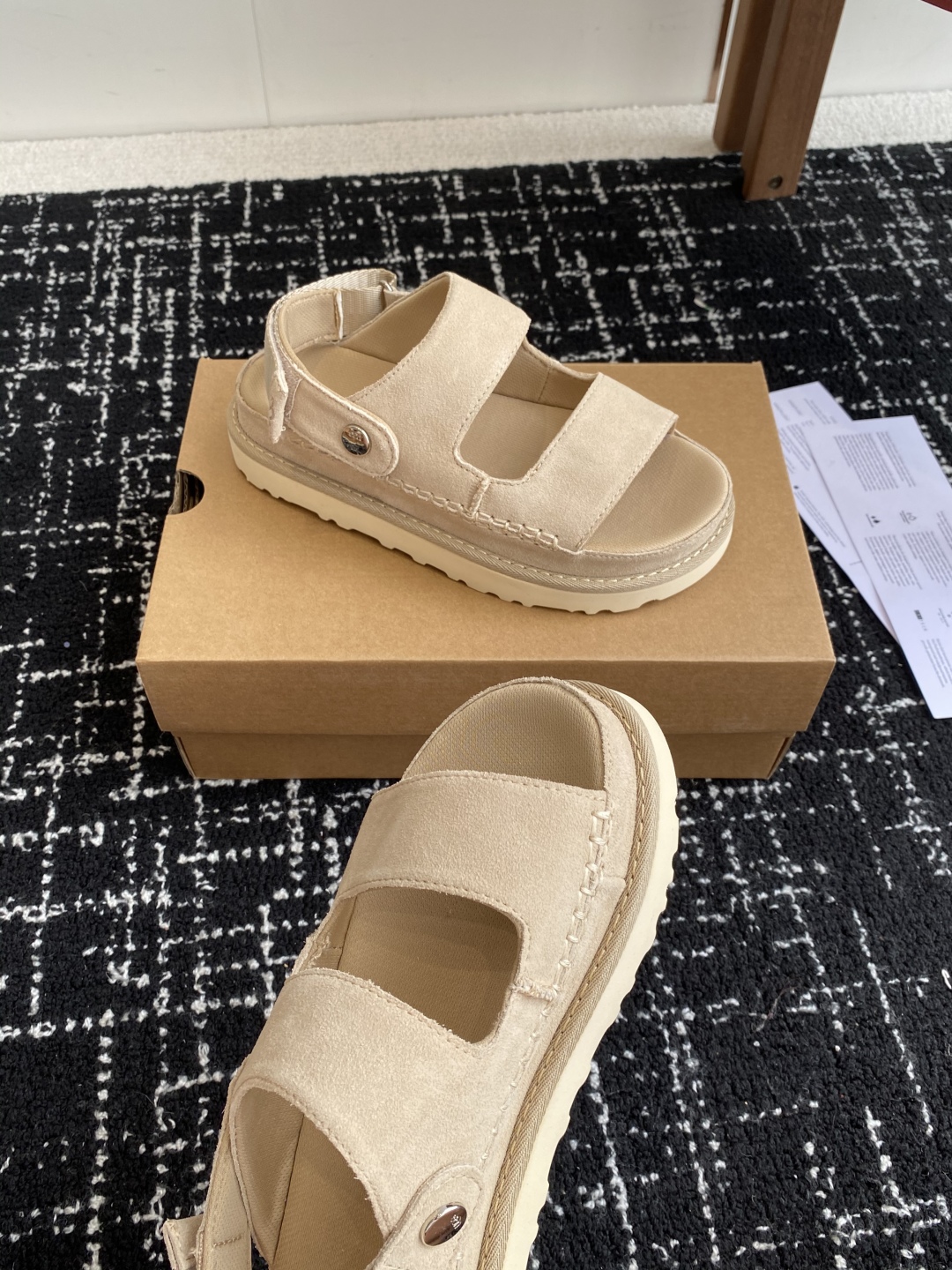 东莞代购级
UGG 25ss 凉鞋翻毛牛皮鞋面，可调节鞋面束带，设计方便穿脱双层高密度泡棉鞋内底

外包