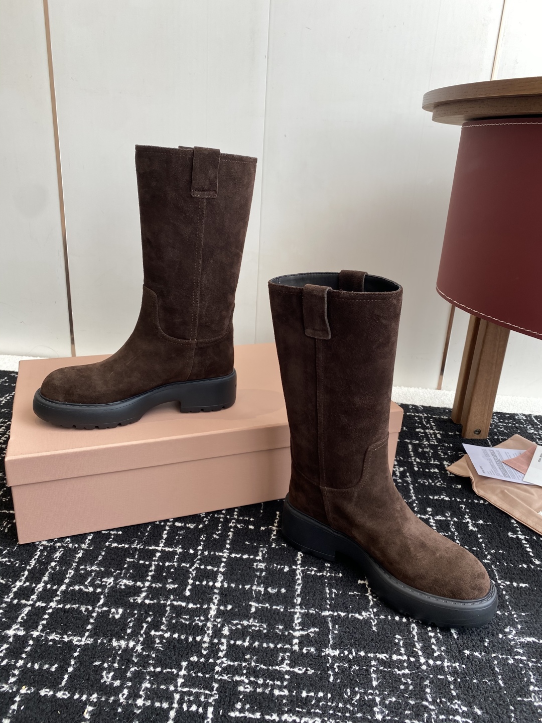 代购级
miu miu fw25 new arrival～ 缪缪 25ss 秋冬新款厚底高筒裸靴 骑士靴