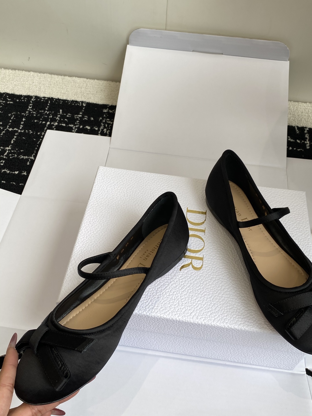 代购级（官网同步飞机盒✈️）
Dior 25ss 早春新品芭蕾舞鞋 新品DIOR 真丝 蝴蝶结 芭蕾舞 