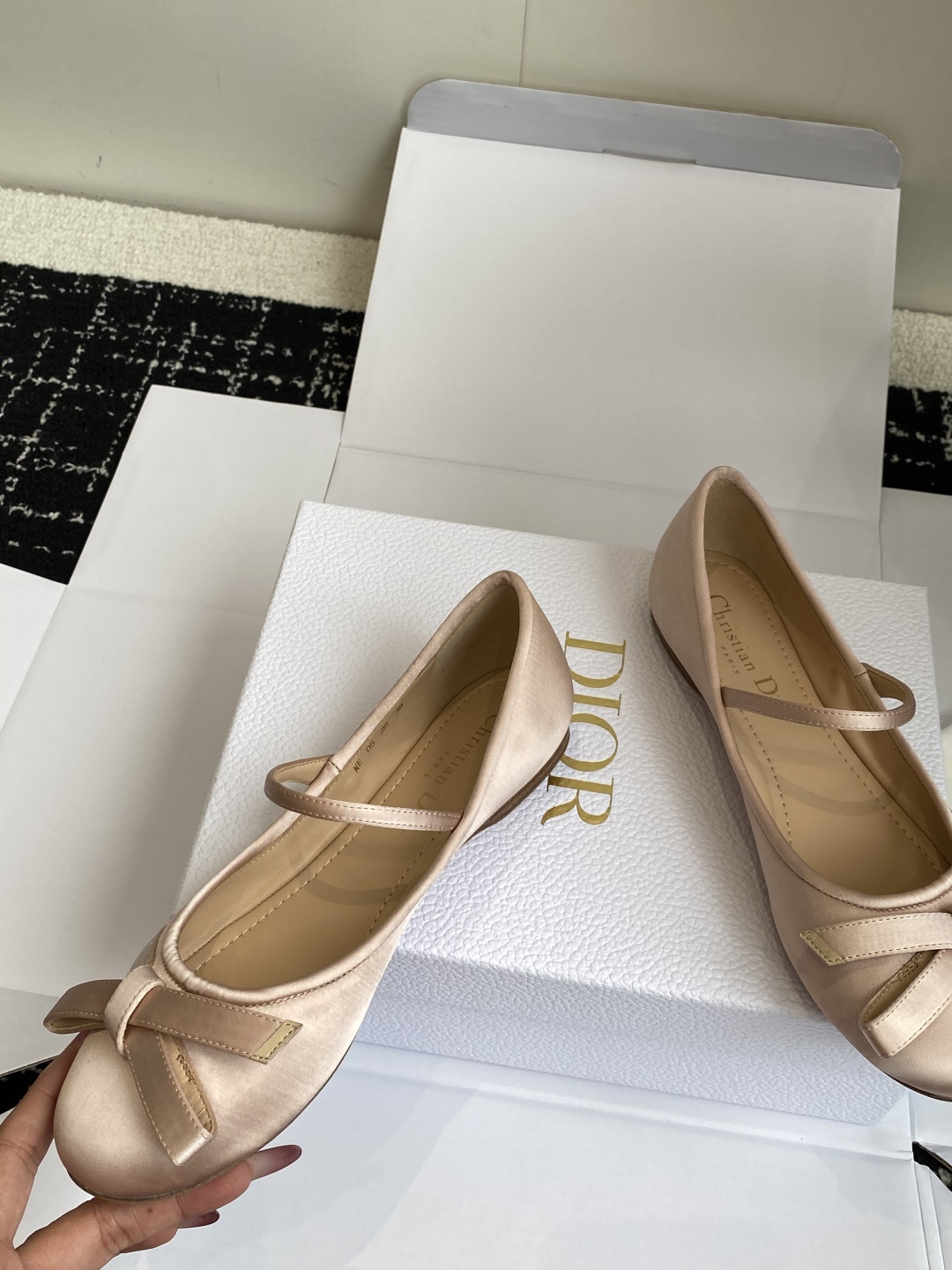 代购级（官网同步飞机盒✈️）
Dior 25ss 早春新品芭蕾舞鞋 新品DIOR 真丝 蝴蝶结 芭蕾舞 