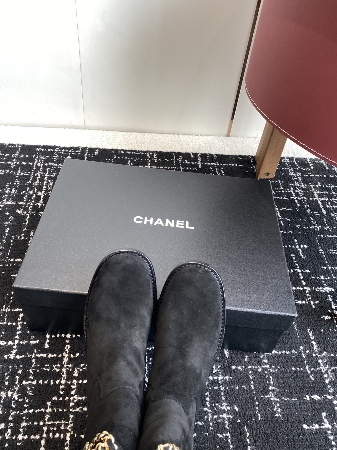 代购级Chanel 香奈儿25秋冬小香麂皮拼色一脚蹬骑士短靴高靴！复古风马丁靴 
独特的西部靴筒设计 流